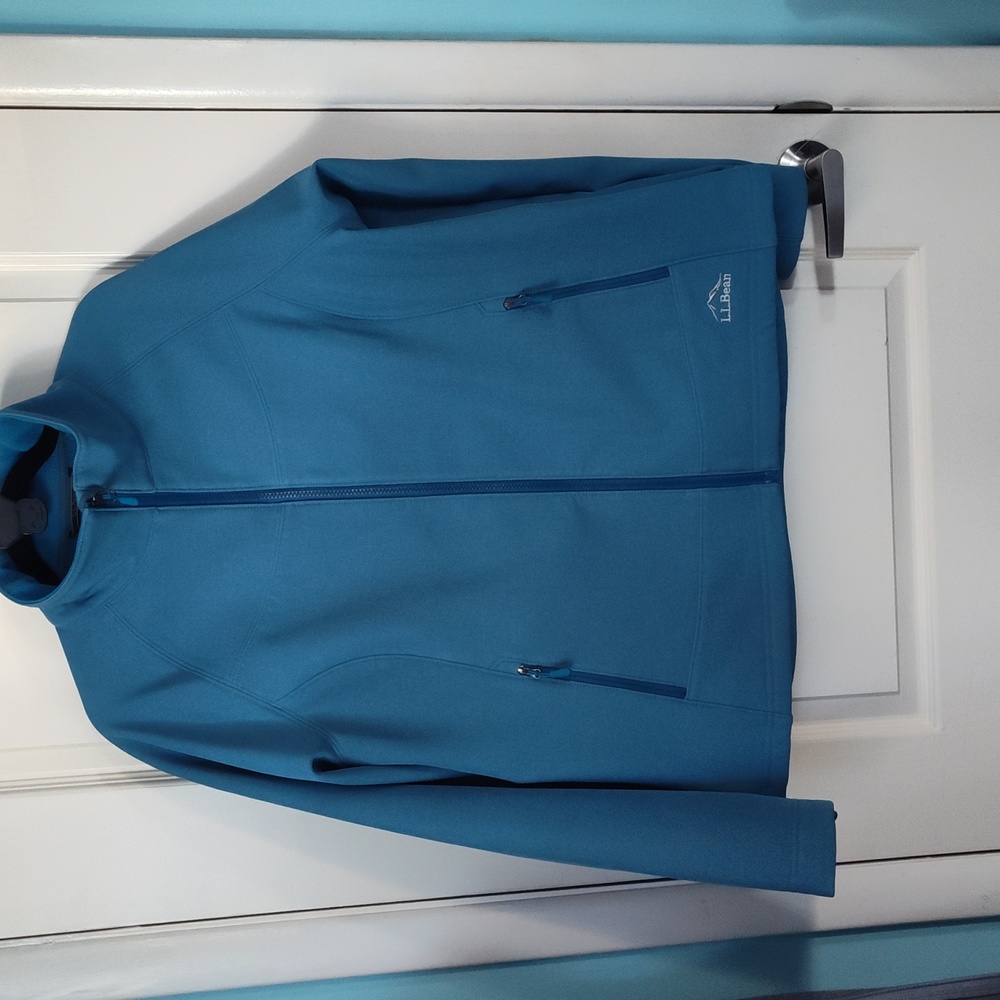 LL Bean XL petite jacket high neck and full zip in blue